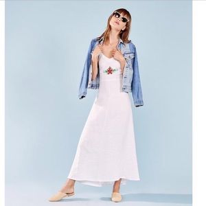 NWT Reformation Shelly Embroidered Linen Dress size 2